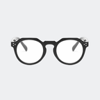 Blue light glasses temple and hinge detail — Zalle — Velezeco